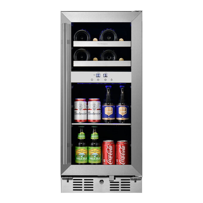 8 Bottle 40 Can Dual Zone Wine and Beverage Cooler